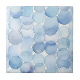 Padrão Moderno de Círculos em Azul e Branco com Aq