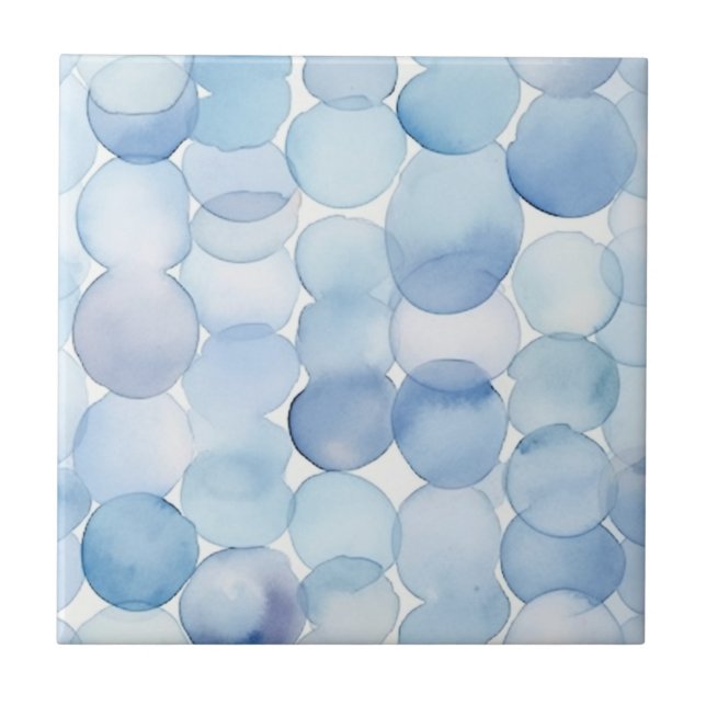Padrão Moderno de Círculos em Azul e Branco com Aq (Frente)
