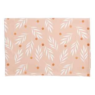 Padrão Moderno de Folhas Florais Apricot Rosa