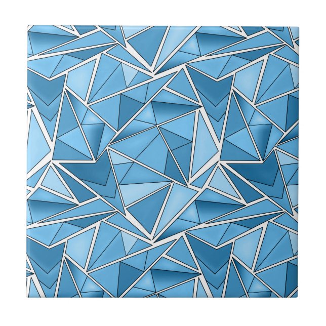 Padrão moderno de formas geométricas azul celeste  (Frente)