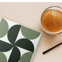 Padrão Moderno de Meados do Século em Verde Salvia