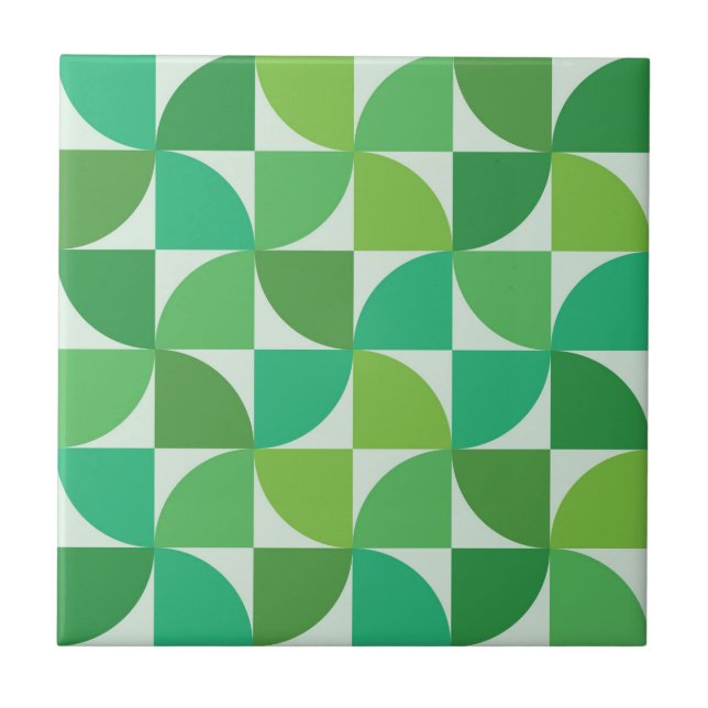 Padrão Moderno de Meados do Século  Verde e azul-t (Frente)