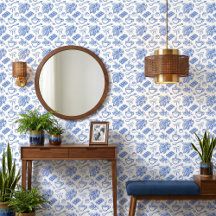 Padrão Moderno de Toile Azul Cacao e Chocolate