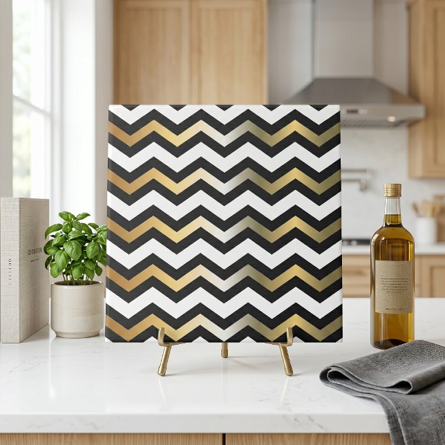 Padrão Moderno de Ziguezague Chevron em Preto e Br (Criador carregado)