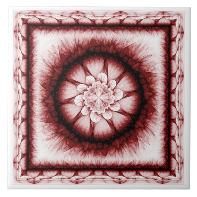Padrão moderno floral vermelho (Frente)