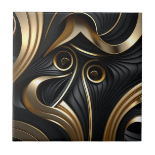 Padrão moderno preto e dourado