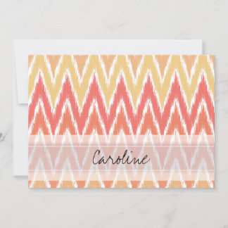 Padrão Monograma Laranja Ombre Ikat Chevron Zig Za