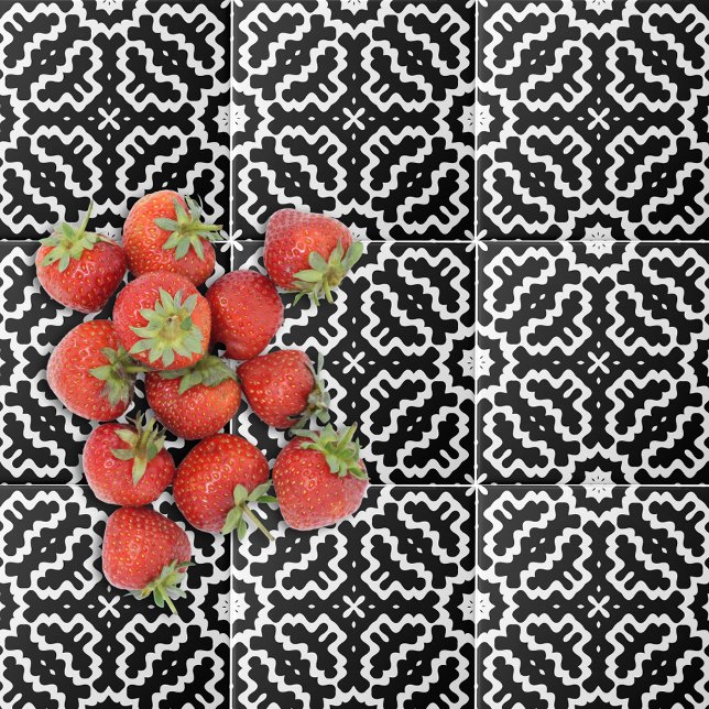 Padrão Mosaico abstrato moderno Preto E Branco (Criador carregado)