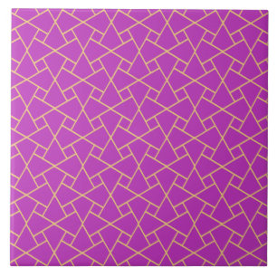 Padrão Mosaico Islâmico de efeito Dourado e roxo