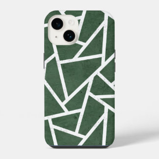 Padrão mosaico verde e branco