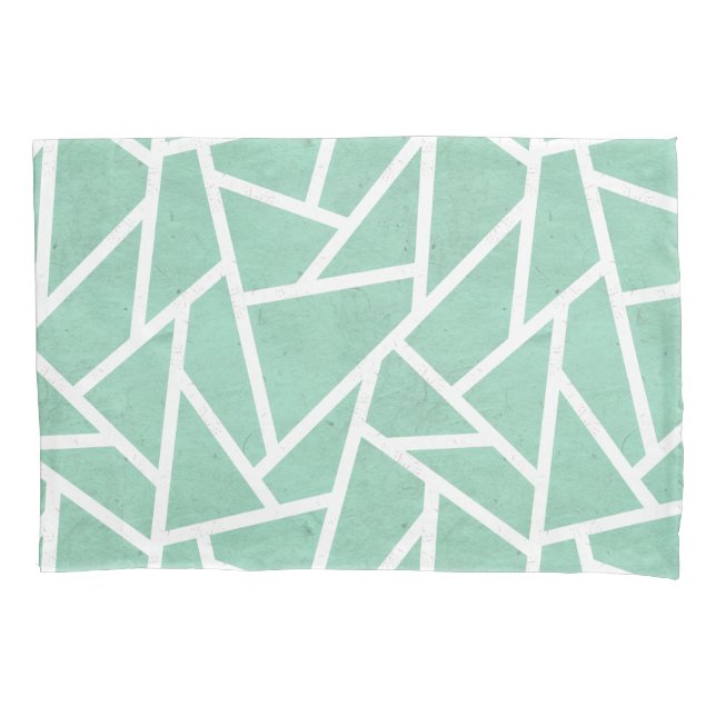 Padrão mosaico verde menta e branco (Frente)