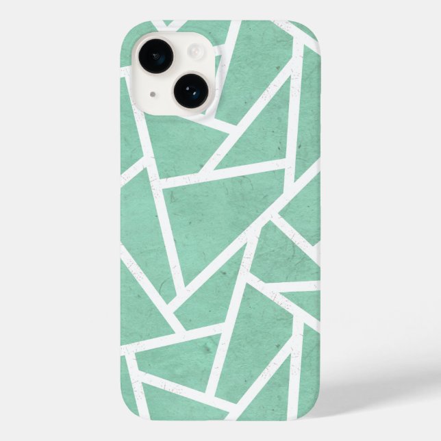 Padrão mosaico verde menta e branco (Verso)