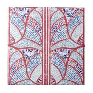 Padrão Mosaico Vermelho e Azul do Mediterrâneo
