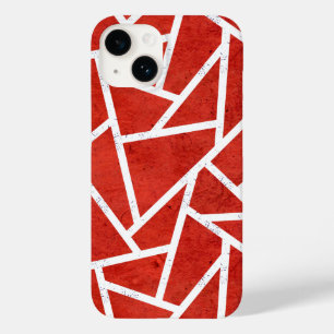 Padrão mosaico vermelho e branco
