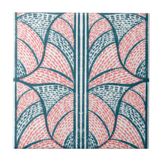 Padrão Mosaico Vermelho e Teal do Mediterrâneo