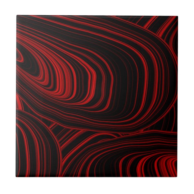Padrão na moda moderno de Abstrato vermelho e pret (Frente)