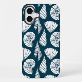 Padrão náutico de células de anzol em branco e Mar