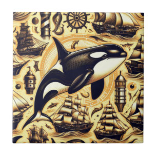 Padrão Náutico Vintage Orca