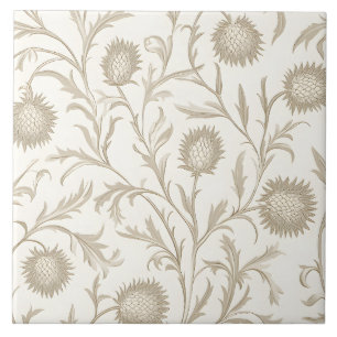 Padrão Neutro Da Flor Floral Do Thistle