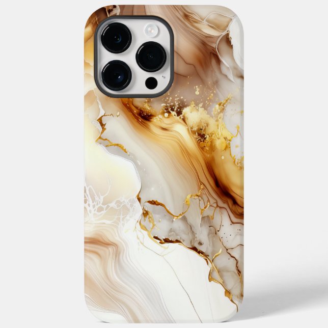 Padrão neutro de lavagem de tinta Dourada e bege (Verso)