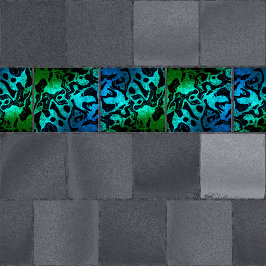 Padrão ondulado com brilho verde e azul preto