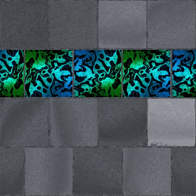 Padrão ondulado com brilho verde e azul preto (Criador carregado)