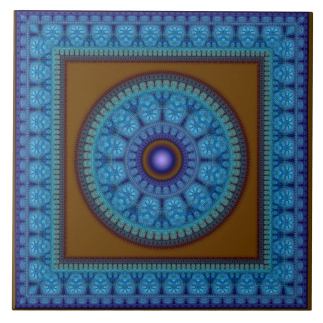 Padrão oriental do mosaico azul (Frente)