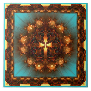 Padrão ornamentado cruzado fractal brilhante