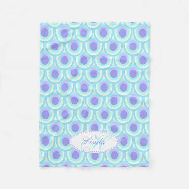 Padrão oval da pena de pavão roxo chamado cobertor (Frente)