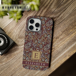 Padrão Paisley Cinza Marrom Branco Personalizável
