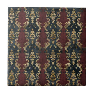 Padrão Persa Dourado Damask Noir (1)