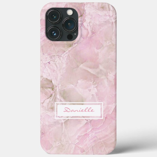 Padrão Personalizado de Arte Marble de Cinza Rosa  (Verso)