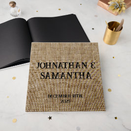 Padrão personalizado de burlap natural do casament