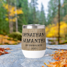 Padrão personalizado de burlap natural do casament