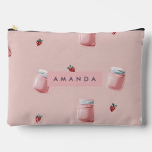 Padrão Personalizado De Jar De Morango Rosa