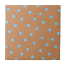 Padrão Polkadot Castanho Azul
