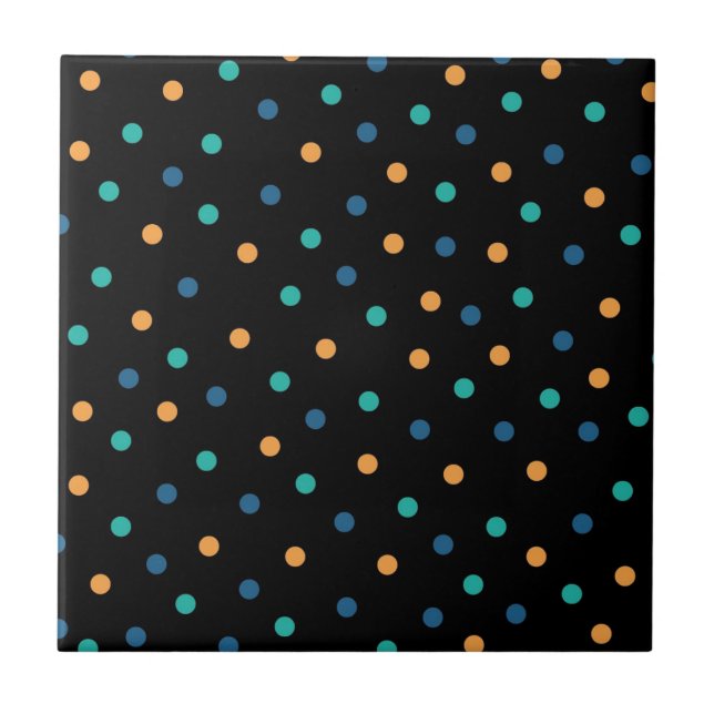 Padrão Polkadot Preto Colorido (Frente)