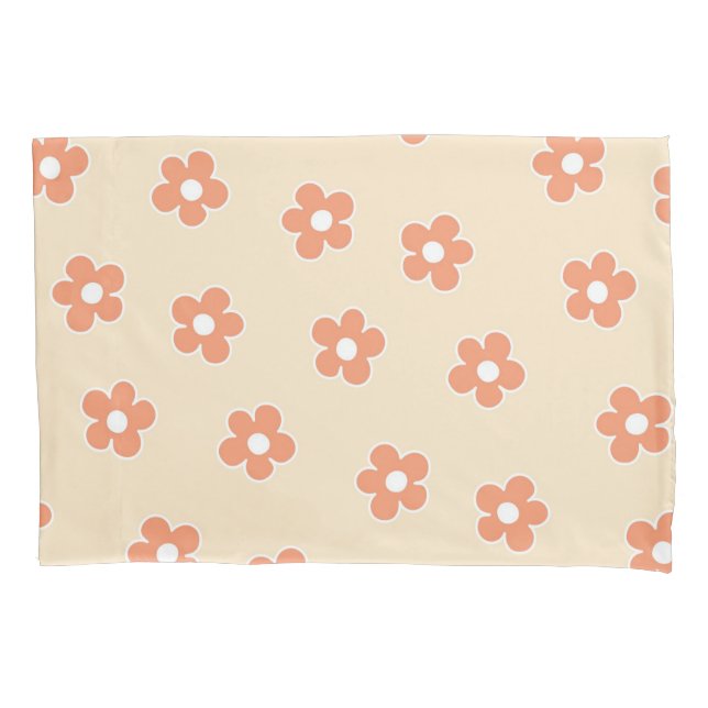Padrão Preppy Peach White Hippie Flower (Frente)