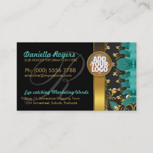 Padrão Preto Dourado Teto + Cartões de visitas E