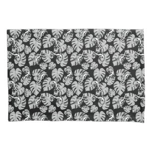 Padrão Preto E Branco - Geckos E Folhas