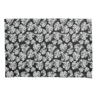 Padrão Preto E Branco - Geckos E Folhas