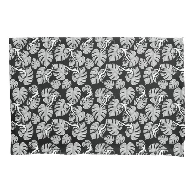 Padrão Preto E Branco - Geckos E Folhas (Frente)