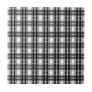 Padrão preto e branco Geometria do Tartan verifica
