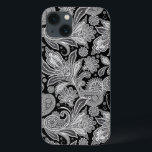 Padrão Preto E Branco Paisley Ham Damask<br><div class="desc">Elegante padrão floral de vinheta branca e preta. Todas as cartas estarão disponíveis em breve, e você pode me enviar um e-mail para o seu convite inicial. Também oferecemos formatação de texto gratuita para o seu convite para cartões de visitas, etc.</div>