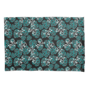 Padrão Preto E Verde - Geckos E Folhas
