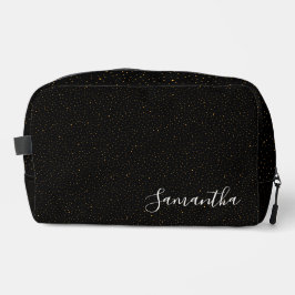 Padrão preto elegante com estrelas e nome personal