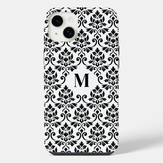 Padrão Preto Feuille Damask (Personalizado) (Verso)