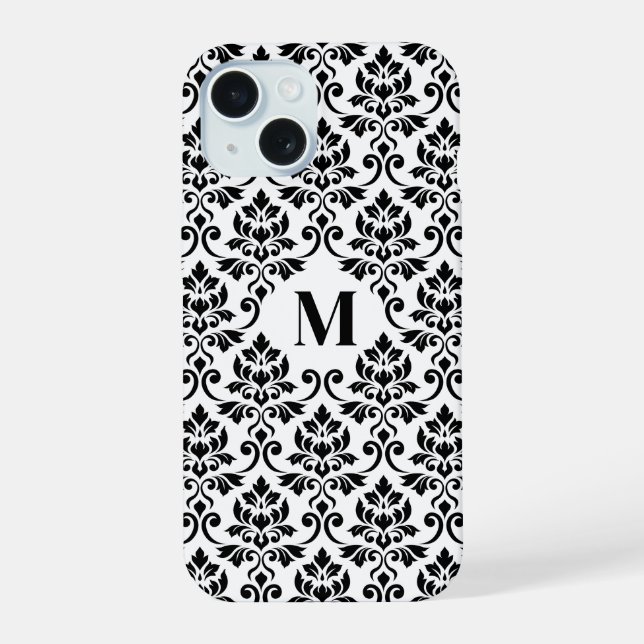 Padrão Preto Feuille Damask (Personalizado) (Verso)