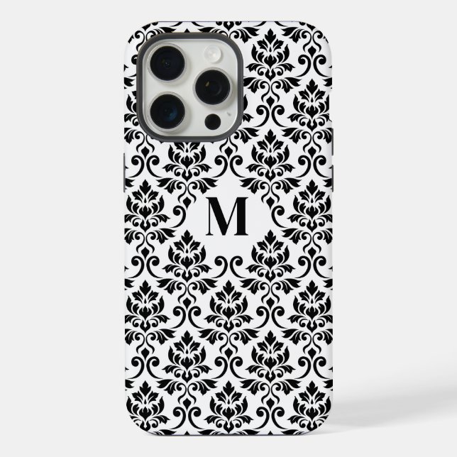 Padrão Preto Feuille Damask (Personalizado) (Verso)