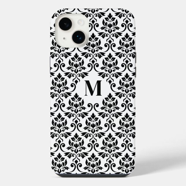 Padrão Preto Feuille Damask (Personalizado) (Verso)